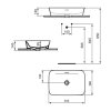 Ideal Standard Ipalyss Umývadlo na dosku, 55x38 cm, s prepadom, biela E207801