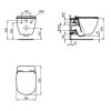 Ideal Standard Tesi Závesné WC s doskou SoftClose, Aquablade, čierna T3546V3