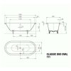 Kaldewei  Oválna vaňa Classic Duo Oval 111, 180x80 cm, s otvormi pre držadlo, Perl-Effekt, antislip, biela 291210223001