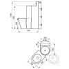 Sanela WC z nehrdzavejúcej ocele WC s umývadlom do rohu, WC na zemi vľavo, závitové tyče SLWN 08L