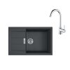 Franke Sety Kuchynský set T106, tectonitový drez S2D 611-78 XL a batéria FP 9000.031, čierna/chróm 143.0675.732