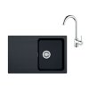 Franke Sety Set T96, tectonitový drez OID 611-78 a batéria FP 9000.031, čierna/chróm 143.0675.618