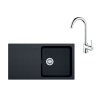 Franke Sety Set T98, tectonitový drez OID 611 a batéria FP 9000.031, čierna/chróm 143.0675.701