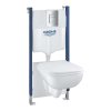 Grohe Solido Set predstenovej inštalácie, klozetu Edge Ceramic a dosky softclose, tlačidlo Even, chróm 39816000-GR