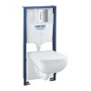 Grohe Solido Set predstenovej inštalácie, klozetu Edge Ceramic a dosky softclose, tlačidlo Even, chróm 39817000-GR
