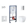 Grohe Solido Set predstenovej inštalácie, klozetu a dosky Euro Ceramic, SoftClose, Triple Vortex, tlačidlo Even, chróm SANI15BB1105-GR