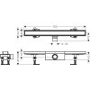 Hansgrohe RainDrain Compact Sprchový žľab 70 cm na vloženie dlažby, s roštom 56177000-HG