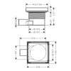 Hansgrohe RainDrain Point Podlahová vpusť, 15x15 cm, matná čierna 56249670-HG