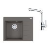 Franke Sety Kuchynský set G249ŠK, fragranitový drez CNG 611-62 TL/2 a batéria FS 3230.031, sivý kameň/chróm 114.0700.682