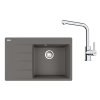 Franke Sety Kuchynský set G250ŠK, fragranitový drez CNG 611-78 TL/7 a batéria FS 3230.031, sivý kameň/chróm 114.0700.686