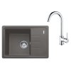 Franke Sety Kuchynský set G265O, fragranitový drez BSG 611-62 a batéria FP 9000.031, sivý kameň/chróm 114.0700.747