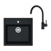 Franke Sety Kuchynský set T122Č, tectonitový drez SID 610 a batéria FC 6018.901, čierna/matná čierna 143.0687.310