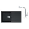 Franke Sety Kuchynský set T112Č, tectonitový drez OID 611 a batéria FS 3230.031, čierna/chróm 143.0687.323