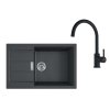 Franke Sety Kuchynský set T124Č, tectonitový drez S2D 611-78 XL a batéria FC 6018.901, čierna/matná čierna 143.0687.357