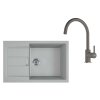 Franke Sety Kuchynský set T124Š, tectonitový drez S2D 611-78 XL a batéria FC 6018.084, sivá/sivý kameň 143.0687.403