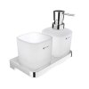Nimco Maya Dávkovač mydla a pohárik s držiakom, matné sklo/chróm MA 2905831C-T-26