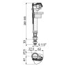 Alcadrain WC Príslušenstvo Napúšťací ventil na keramické splachovacie nádržky G1/2", spodný A18-1/2