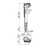 Alcadrain WC Príslušenstvo Napúšťací ventil na keramické splachovacie nádržky G3/8", spodný A18-3/8