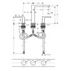 Hansgrohe Tecturis E Umývadlová batéria s výpusťou Push-Open, 3-otvorová inštalácia, EcoSmart, chróm 73030000-HG