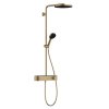 Hansgrohe Pulsify S Sprchový set s termostatom, priemer 26 cm, 3 prúdy, EcoSmart, kefovaný bronz 24221140-HG