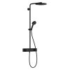 Hansgrohe Pulsify S Sprchový set s termostatom, priemer 26 cm, 3 prúdy, EcoSmart, matná čierna 24221670-HG