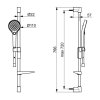 Hansa Viva Set sprchovej hlavice, tyče a hadice, 3 prúdy, chróm 44160210