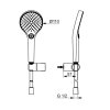 Hansa Viva Set sprchovej hlavice, držiaka a hadice, 3 prúdy, chróm 44170220