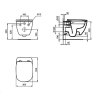 Ideal Standard Tesi Závesné WC s doskou SoftClose, RimLS+, hodvábna čierna T5361V3