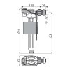 Alcadrain WC Príslušenstvo Napúšťací ventil pre plastové nádržky, bočné A150P-1/2