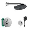 Hansgrohe  Sprchový set s batériou pod omietku, s telesom, priemer 26 cm, 3 prúdy, chróm SANI21HHH000-HG