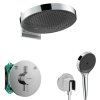 Hansgrohe  Sprchový set s batériou pod omietku, s telesom, priemer 36 cm, 3 prúdy, chróm SANI21HHH008-HG