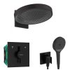 Hansgrohe  Sprchový set s batériou pod omietku, s telesom, priemer 36 cm, 3 prúdy, matná čierna SANI21HHH409-HG