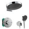 Hansgrohe  Sprchový set s termostatom pod omietku, s telesom, priemer 36 cm, 3 prúdy, chróm SANI21HHH010-HG