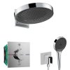 Hansgrohe  Sprchový set s termostatom pod omietku, s telesom, priemer 36 cm, 3 prúdy, chróm SANI21HHH011-HG