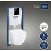 Grohe Solido Set predstenovej inštalácie, klozetu Euro Ceramic, dosky Softclose a tlačidla Even, lesklá čierna 39941000-GR