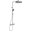 Hansa Aurelia Sprchový set s termostatom, priemer 30 cm, 3 prúdy, brúsená oceľ 4719910380