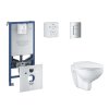 Grohe Rapid SLX Set predstenovej inštalácie, klozetu, dosky SoftClose a tlačidla Skate Cosmopolitan, chróm SANI11BB2101-GR