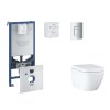 Grohe Rapid SLX Set predstenovej inštalácie, klozetu, dosky SoftClose a tlačidla Skate Cosmopolitan, Triple Vortex, matný chróm SANI11BB2105-GR