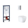 Grohe Rapid SL Set predstenovej inštalácie, klozetu, dosky SoftClose a tlačidla Skate Cosmopolitan, Triple Vortex, chróm SANI11BB2116-GR