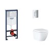 Grohe Rapid SL Set predstenovej inštalácie, klozetu, dosky SoftClose a tlačidla Skate Cosmopolitan, Triple Vortex, matný chróm SANI11BB2117-GR