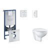 Grohe Rapid SLX Set predstenovej inštalácie, klozetu, dosky SoftClose a tlačidla Arena Cosmopolitan, alpská biela SANI11BB3102-GR