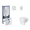 Grohe Rapid SLX Set predstenovej inštalácie, klozetu, dosky SoftClose a tlačidla Skate Cosmopolitan, Moon White SANI11BB3103-GR
