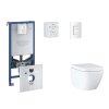 Grohe Rapid SLX Set predstenovej inštalácie, klozetu, dosky SoftClose a tlačidla Skate Cosmopolitan, Triple Vortex, alpská biela SANI11BB3105-GR