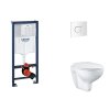 Grohe Rapid SL Set predstenovej inštalácie, klozetu, dosky SoftClose a tlačidla Arena Cosmopolitan, alpská biela SANI11BB3120-GR
