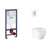 Grohe Rapid SL Set predstenovej inštalácie, klozetu, dosky SoftClose a tlačidla Skate Cosmopolitan, Triple Vortex, Moon White SANI11BB3123-GR