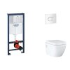 Grohe Rapid SL Set predstenovej inštalácie, klozetu, dosky SoftClose a tlačidla Arena Cosmopolitan, alpská biela SANI11BB3128-GR