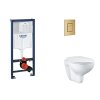 Grohe Rapid SL Set predstenovej inštalácie, klozetu, dosky SoftClose a tlačidla Skate Cosmopolitan, kefovaný Cool Sunrise SANI11BB4121-GR