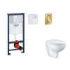 Grohe Rapid SL Set predstenovej inštalácie, klozetu, dosky SoftClose a tlačidla Arena Cosmopolitan S, kefovaný Cool Sunrise SANI11BB4124-GR