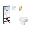 Grohe Rapid SL Set predstenovej inštalácie, klozetu, dosky SoftClose a tlačidla Arena Cosmopolitan S, Cool Sunrise SANI11BB4125-GR