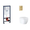 Grohe Rapid SL Set predstenovej inštalácie, klozetu, dosky SoftClose a tlačidla Skate Cosmopolitan, Triple Vortex, kefovaný Cool Sunrise SANI11BB4126-GR